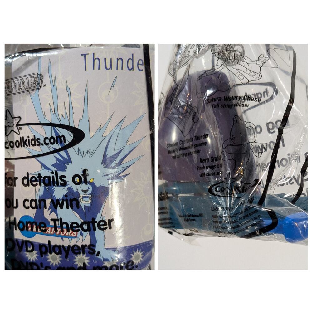 Vintage 2002 Hardee's Cardcaptors Shadow Captures Thunder Toy New Sealed